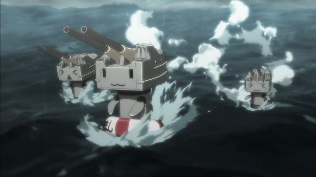 Cartoon character floating ocean gun free wallpaper - medium preview image