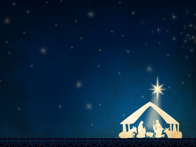 Nativity scene star manger blue free wallpaper - medium preview image