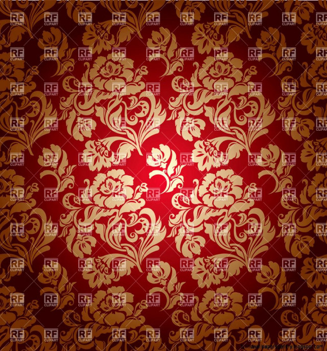 Red gold floral pattern background free wallpaper - medium preview image