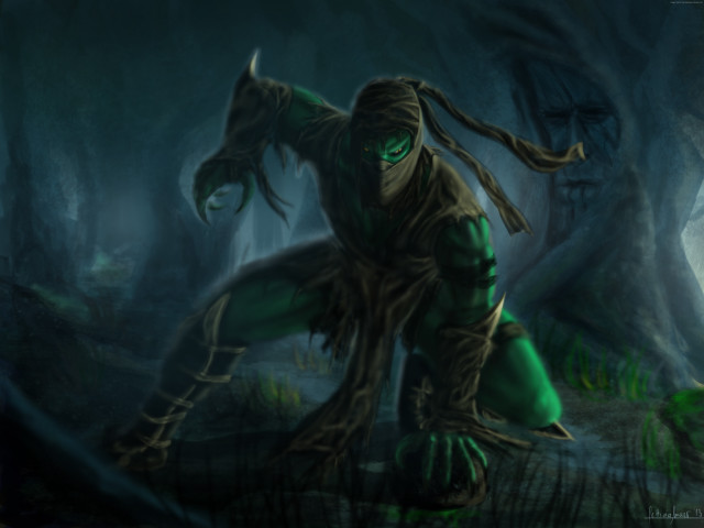 Green eyes forest creature epic free wallpaper - medium preview image