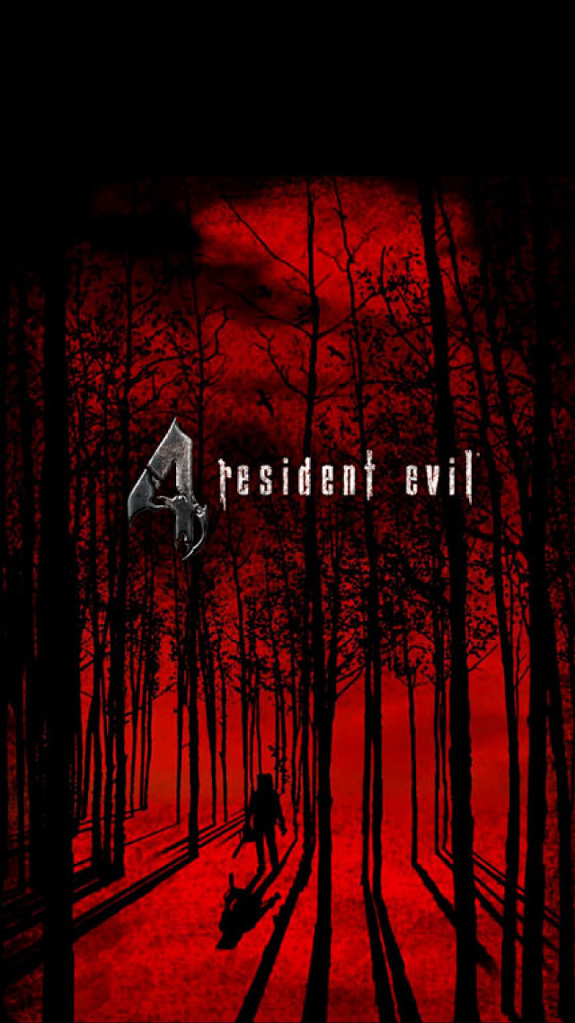Red background man walking forest free wallpaper - medium preview image