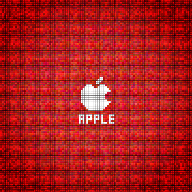 Red background apple logo side #2 free wallpaper - medium preview image