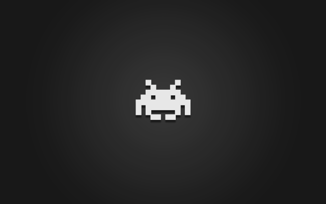 Black white space invader dark #3 free wallpaper - medium preview image