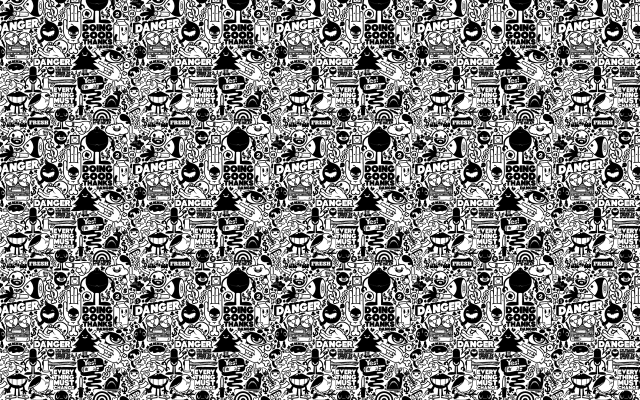 Black white pattern different things #2 free wallpaper - medium preview image