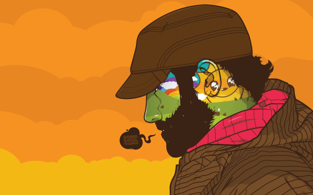 Man beard hat smoking pipe free wallpaper - medium preview image