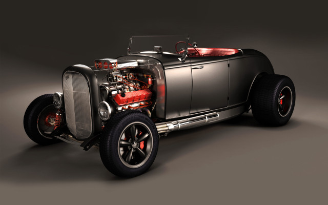 Red engine car gray background free wallpaper - medium preview image