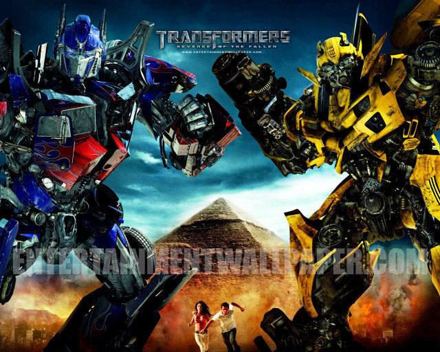 Couple people giant robot pyramid free wallpaper - medium preview image