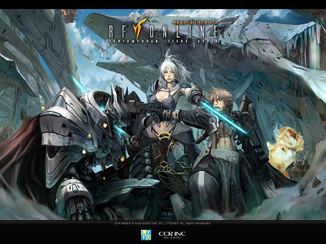Group people giant robot swords free wallpaper - medium preview image