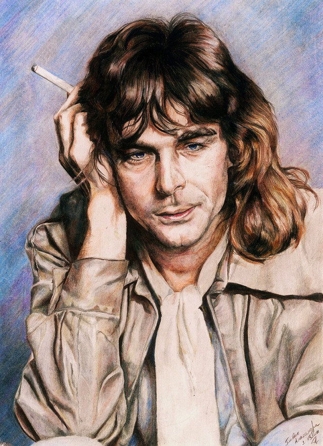 Man cigarette shirt blue eyes free wallpaper - medium preview image