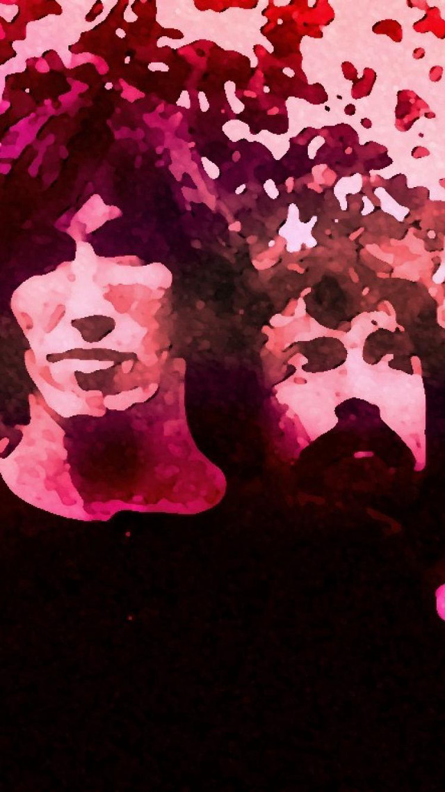 Two people painted faces artwork free wallpaper - medium preview image