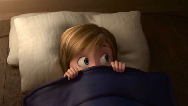 Child hiding blanket wide eyes free wallpaper - medium preview image