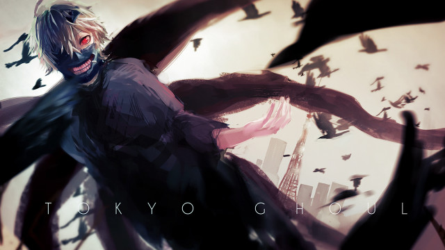 Man black bird city background free wallpaper - medium preview image
