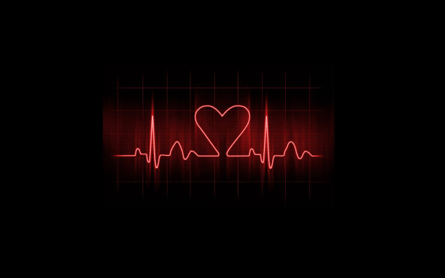 Heartbeat red line love crossstitch free wallpaper - medium preview image