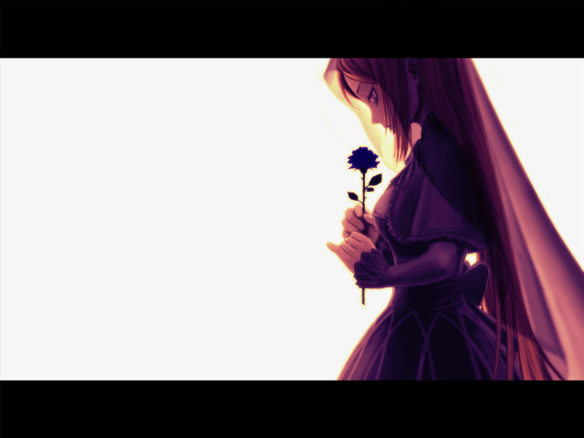 Woman dress flower sky white free wallpaper - medium preview image