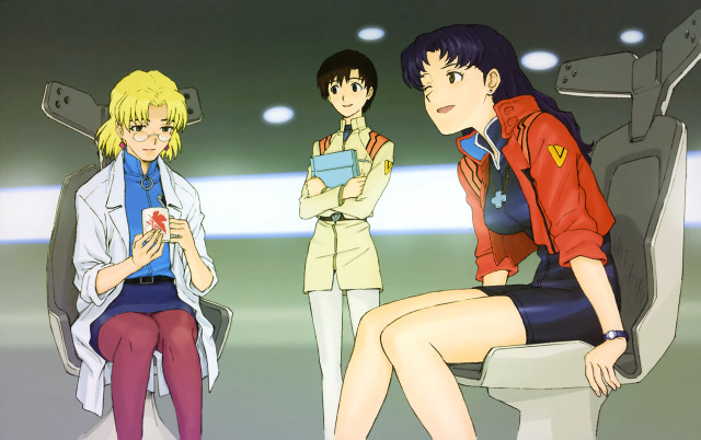 Anime characters bench sitting together free wallpaper - medium preview image