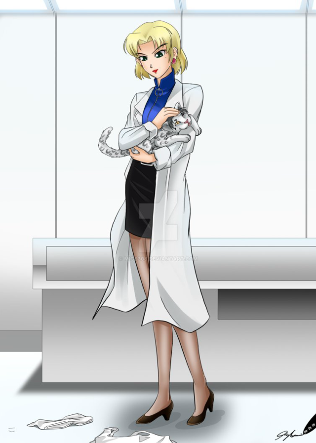 Woman bird white coat black free wallpaper - medium preview image