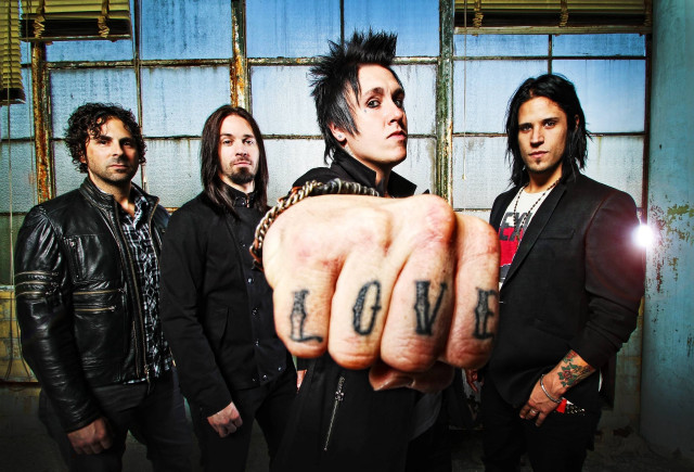 Tattooed men pointing camera hand free wallpaper - medium preview image