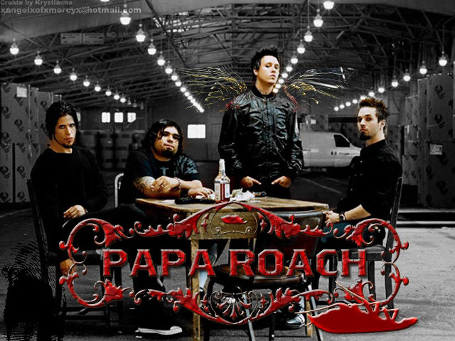 Men sitting table sign paparoach free wallpaper - medium preview image