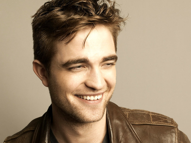 Smiling man leather jacket brown free wallpaper - medium preview image