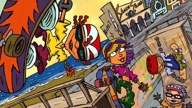 Cartoon people kite air city free wallpaper - medium preview image