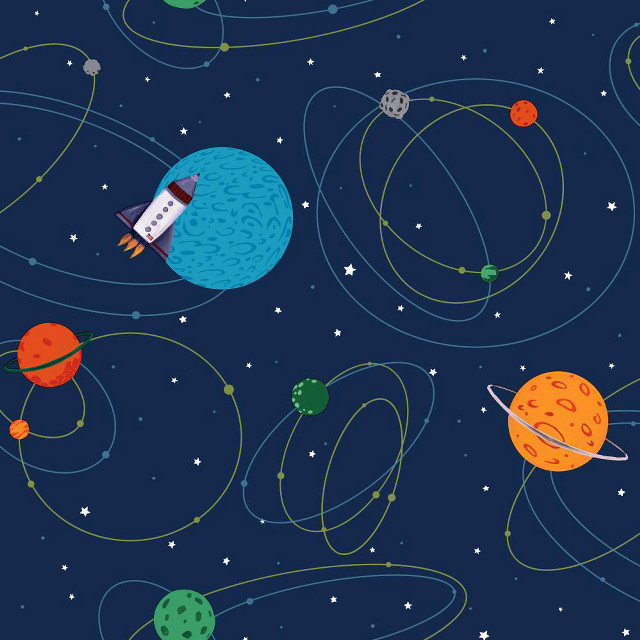 Space rocket planet star night free wallpaper - medium preview image