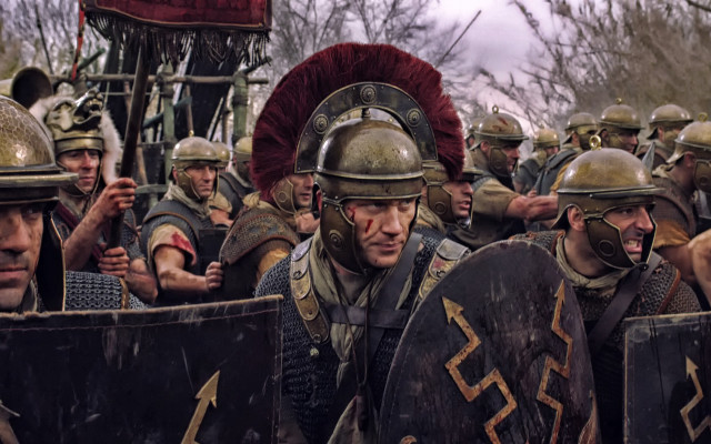 Roman armored men field trees free wallpaper - medium preview image