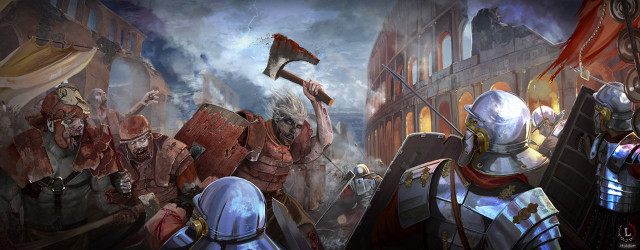 Knights city street flag flying free wallpaper - medium preview image