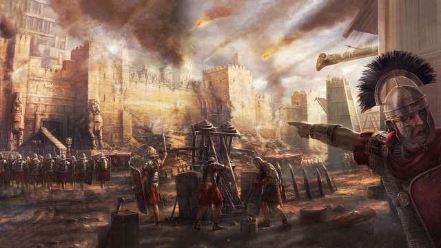 Roman soldier pointing soldiers city free wallpaper - medium preview image