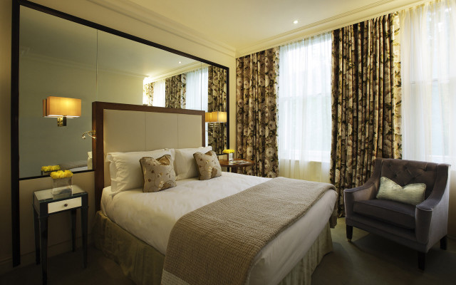 Bedroom with bed cozy interior free wallpaper - medium preview image
