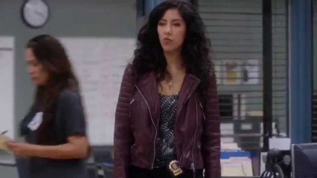 Woman purple jacket black pants free wallpaper - medium preview image