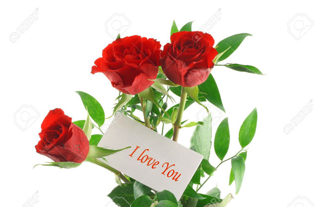 Red roses note romantic digital free wallpaper - medium preview image