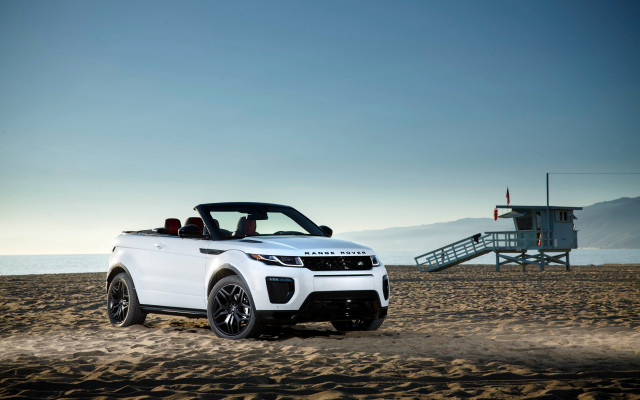 White range rover convertible beach free wallpaper - medium preview image