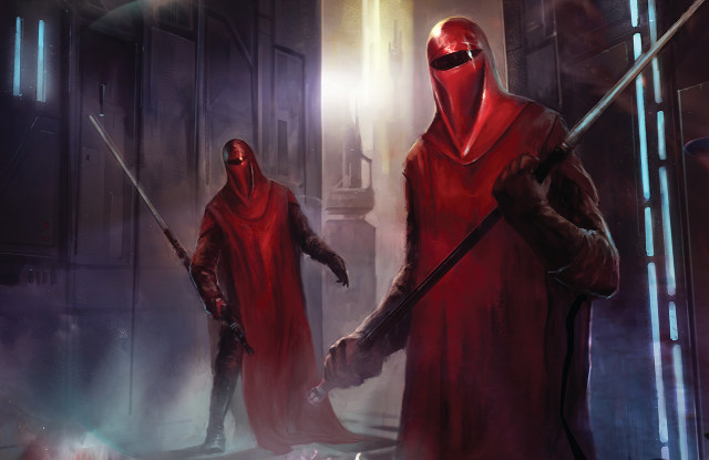 Red robes swords dark room free wallpaper - medium preview image