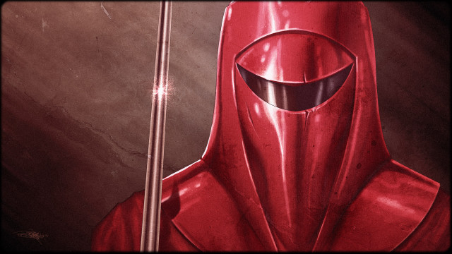 Red hooded figure staff antipodeans free wallpaper - medium preview image