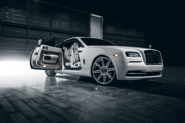 White rollsroyce garage door open free wallpaper - medium preview image