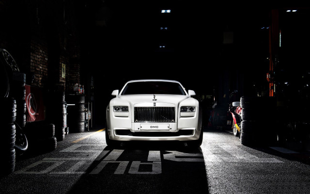 White car dark garage person free wallpaper - medium preview image