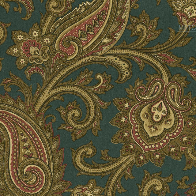 Paisley blue gold red green free wallpaper - medium preview image