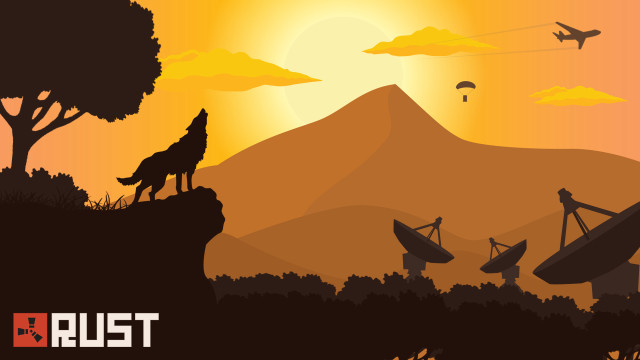 Sunset wolf satellite dishes mountain free wallpaper - medium preview image