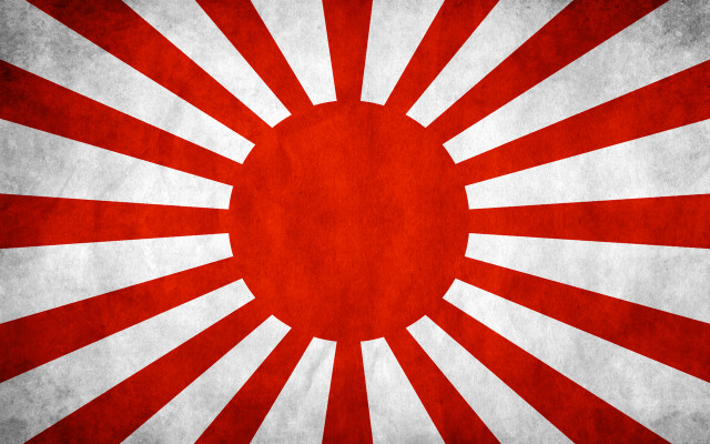 Red white flag circle center free wallpaper - medium preview image