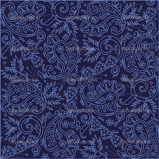Blue bandanna paisley silkscreen feathers free wallpaper - medium preview image