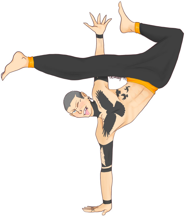 Man handstand stomach arms stretched free wallpaper - medium preview image