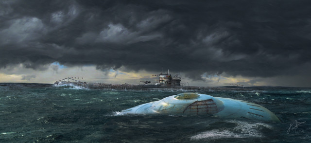 Large boat cloudy sky ship free wallpaper - medium preview image