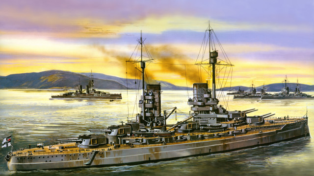 Battleship water ships background sunset free wallpaper - medium preview image