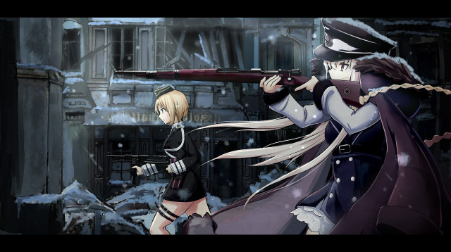 Snowy berlin secession girls military free wallpaper - medium preview image