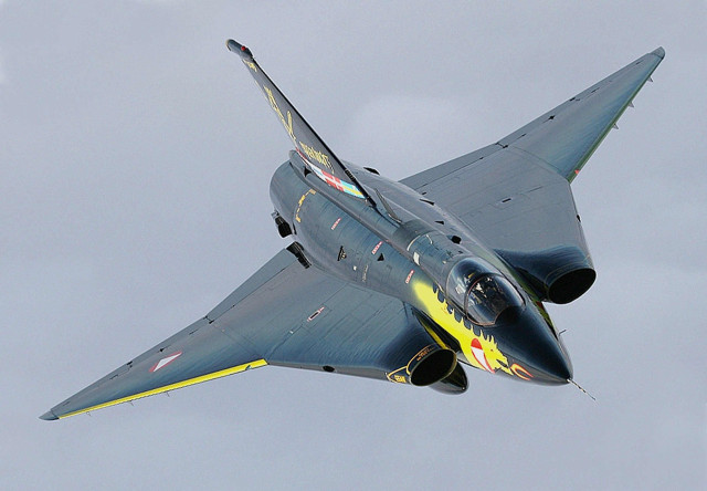 Fighter jet cloudy sky yellow #4 free wallpaper - medium preview image