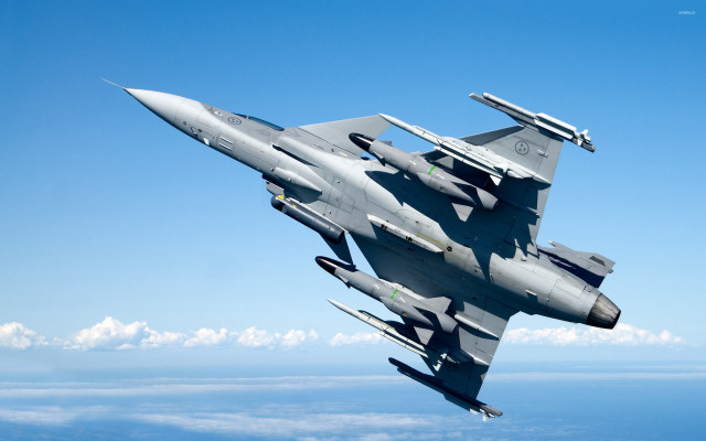 Fighter jet blue sky clouds #12 free wallpaper - medium preview image