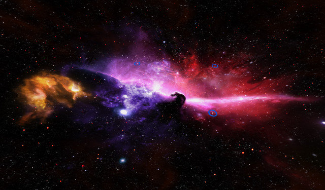 Colorful space scene black cat free wallpaper - medium preview image