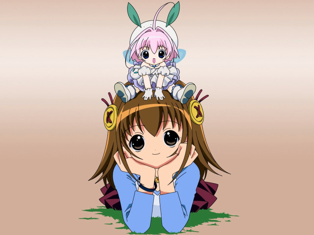 Girl bunny head sitting another free wallpaper - medium preview image