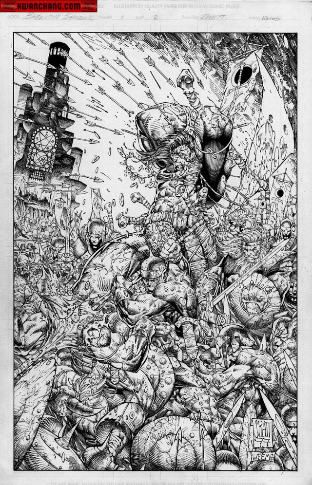 Comic book characters alien attacking free wallpaper - medium preview image