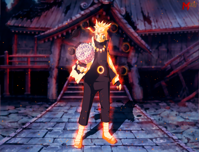 Person standing building fireball hand free wallpaper - medium preview image